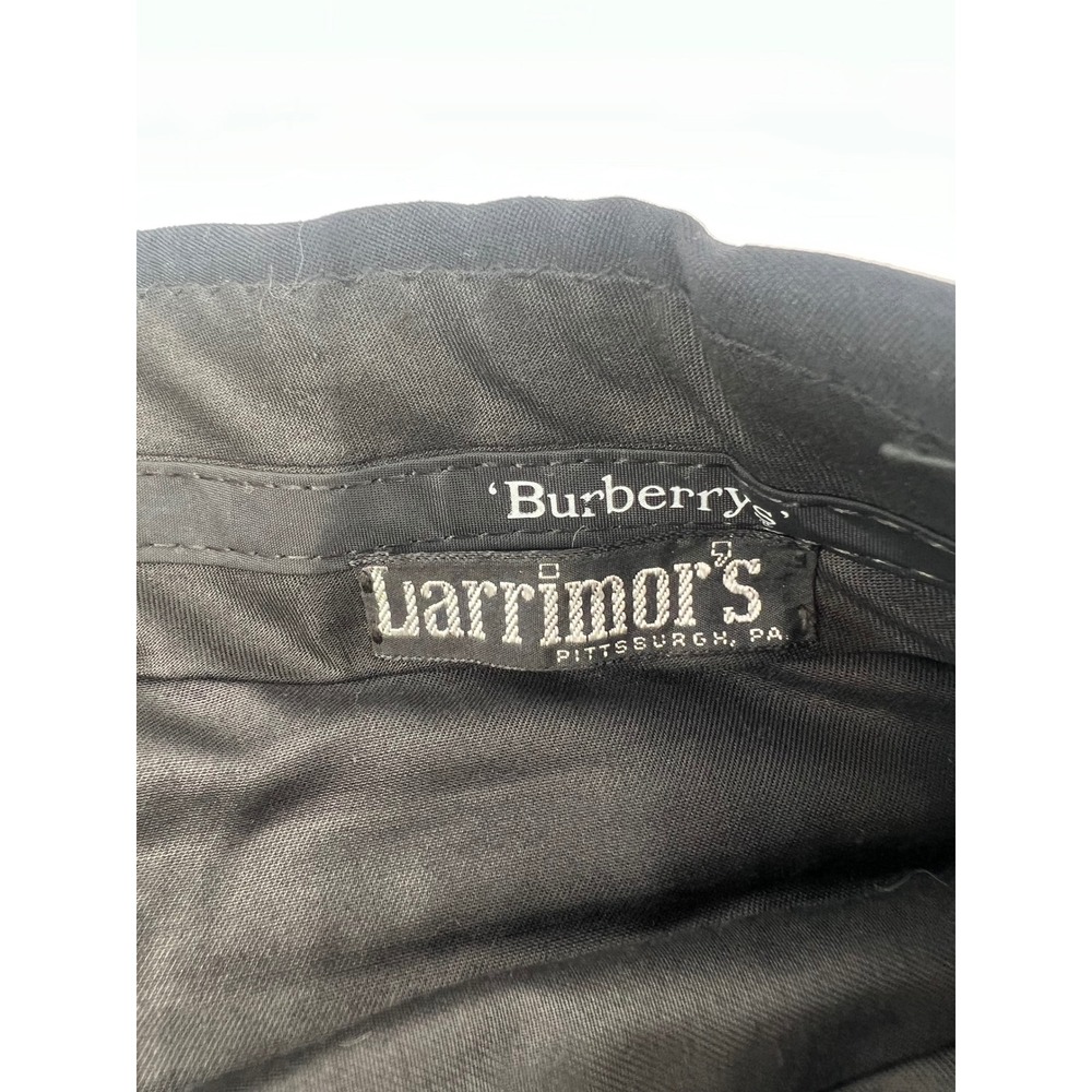 Burberry Larrimors Mens Black Pleated Dress Pants Adjustable Waist 37x32 - Picture 5 of 8
